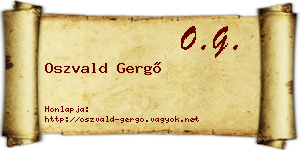 Oszvald Gergő névjegykártya